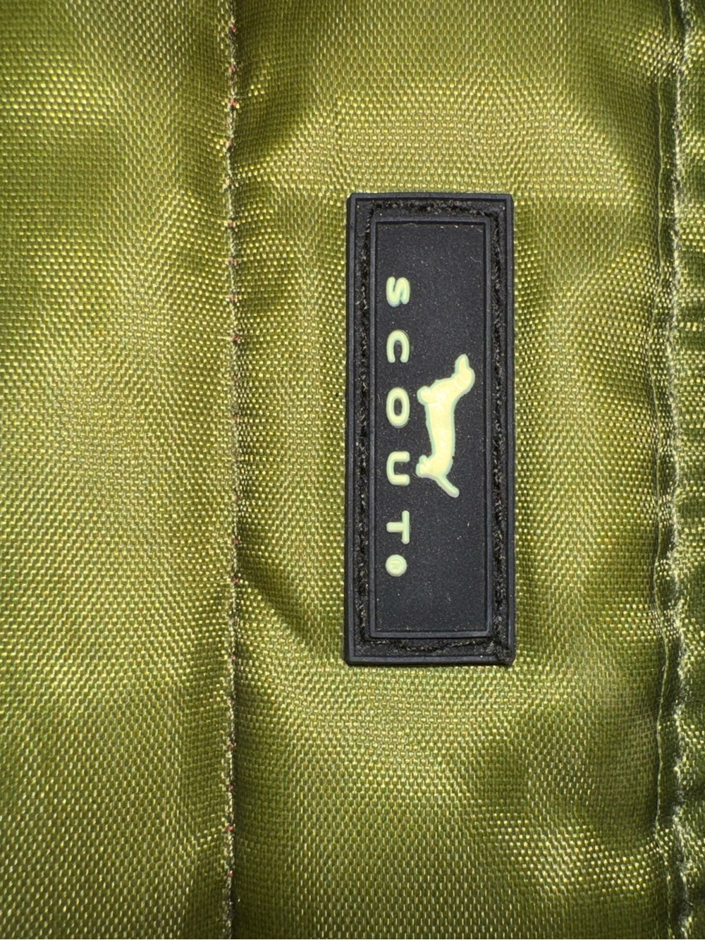 SCOUT Olive Green Nylon Zip Pouch Clutch Bag Pink Lining